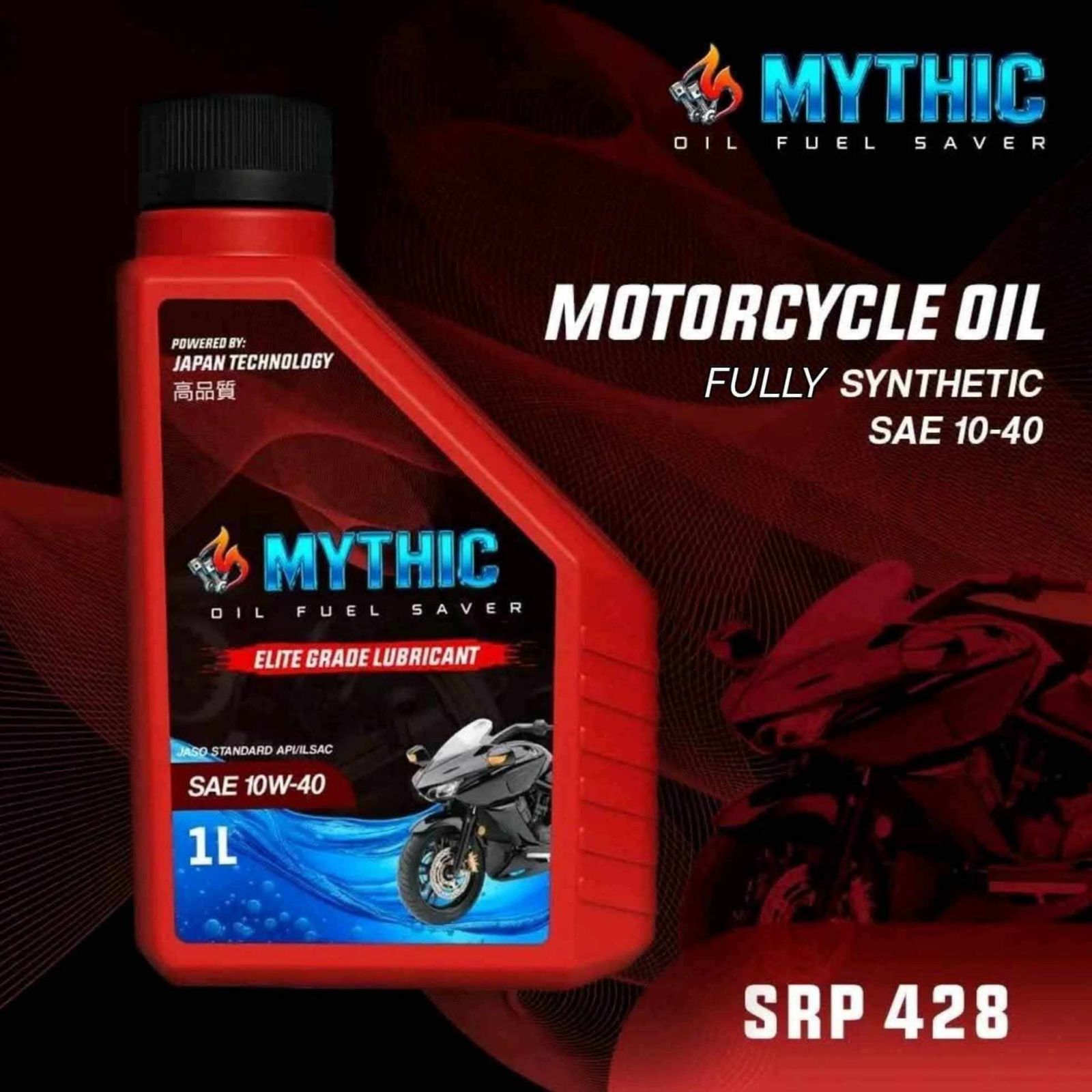 Mythic Fully Synthetic Motorcycle Oil SAE 10W-40
